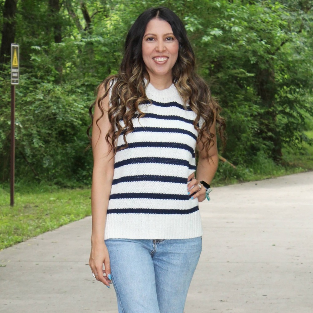 Striped Sleeveless Sweater